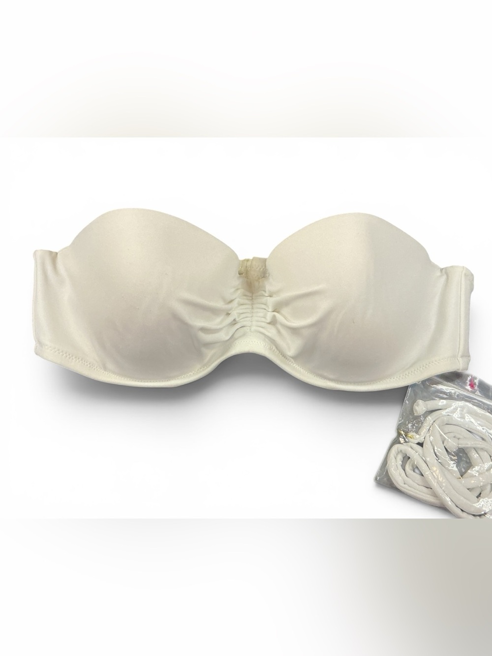 Victoria's Secret Convertible Molded Bandeau Bikini Top - white Size 36B NWOT